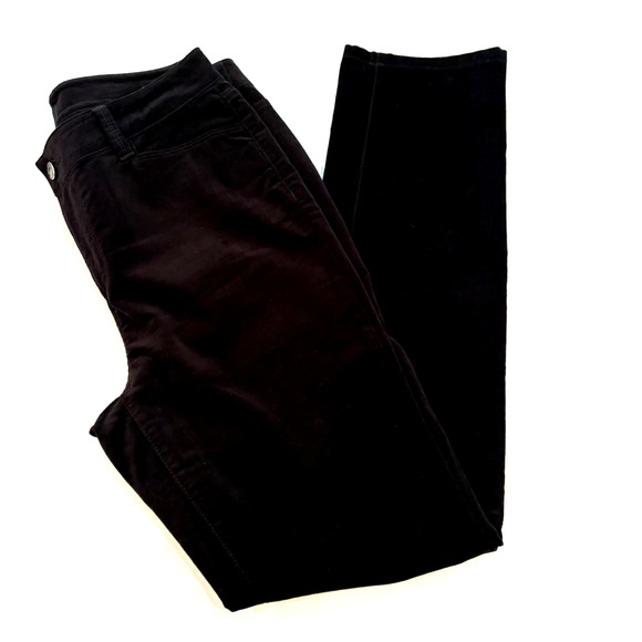 Talbots Heritage Petites Pants 8P Black Velvet Corduroy Straight Leg Soft EUC! - Picture 1 of 12